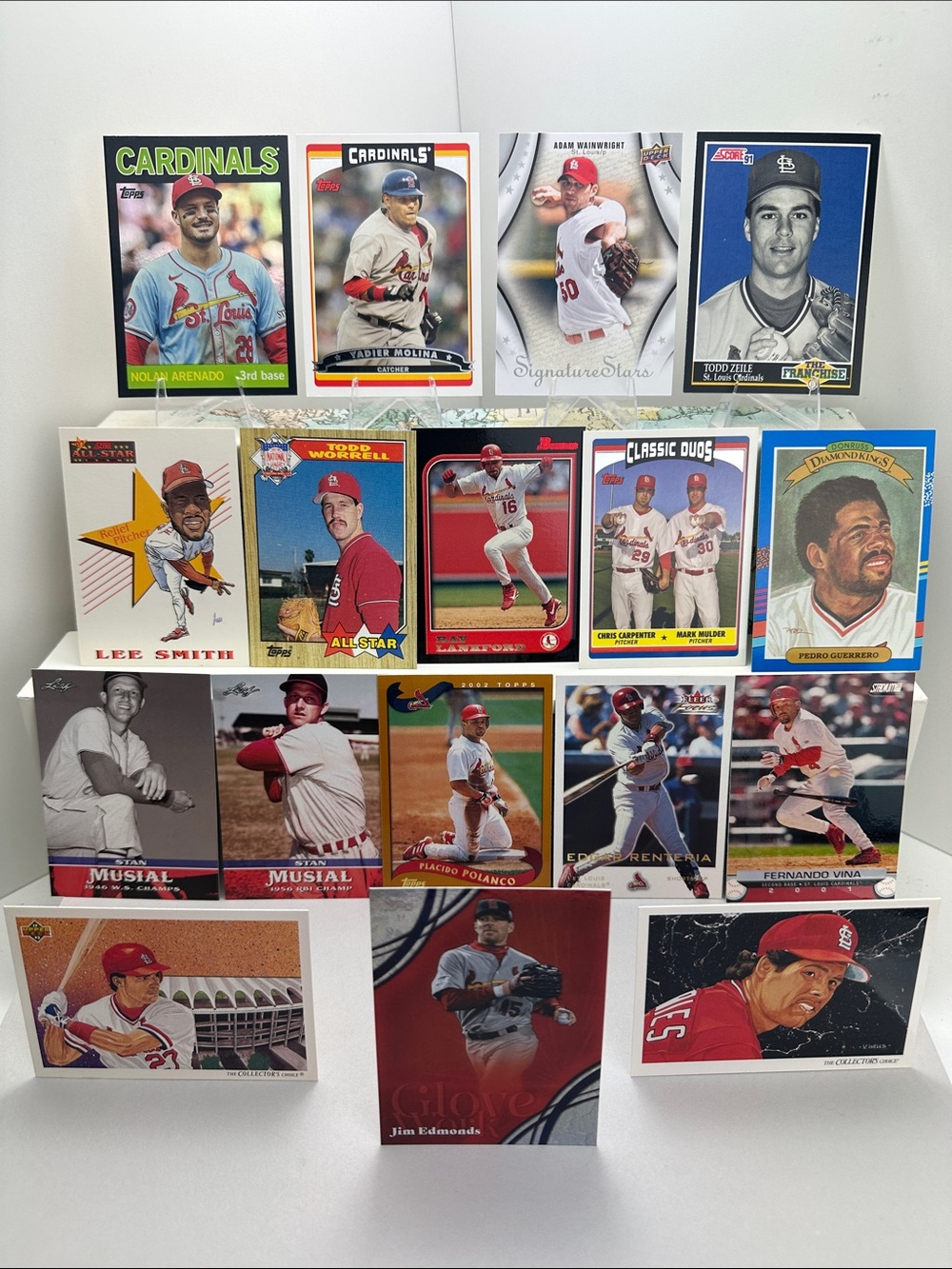 Jim Edmonds Glove Work with Cardinals legends lot of 17
